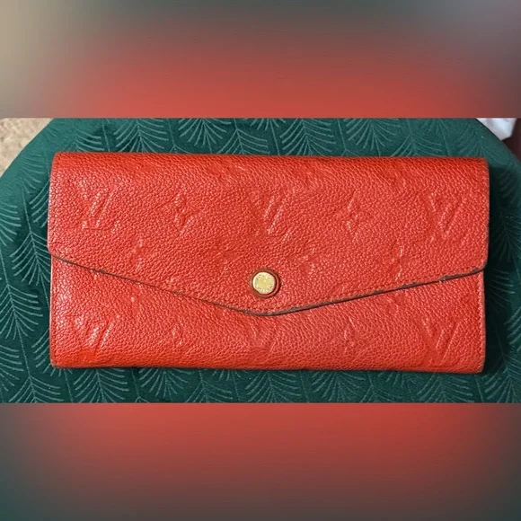Louis Vuitton AUTHENTIC Monogram Empreinte Curieuse Orient Orange Leather Wallet - Picture 3 of 16